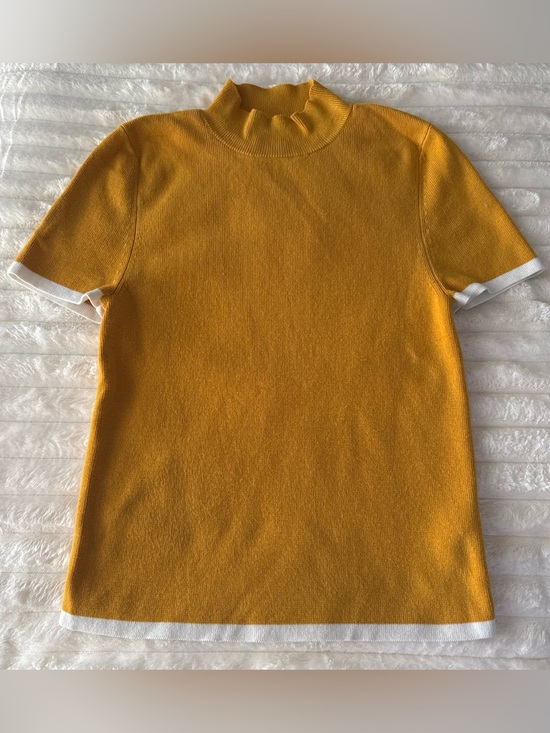 Maeve Tops - Maeve Anthropologie Mustard Yellow Mock Neck Knit Top Size Small